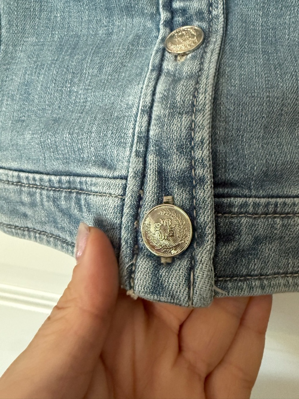 White House Black Market Light Blue Denim Twist Bustier - Picture 2 of 5
